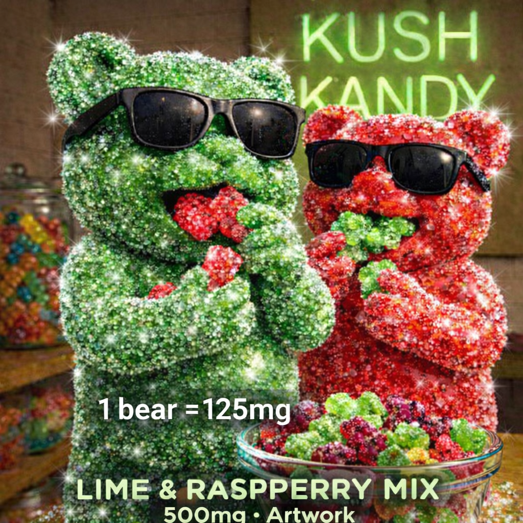 Kush Kandy lime and raspberry mix 500mg artwork – Apple Blossom