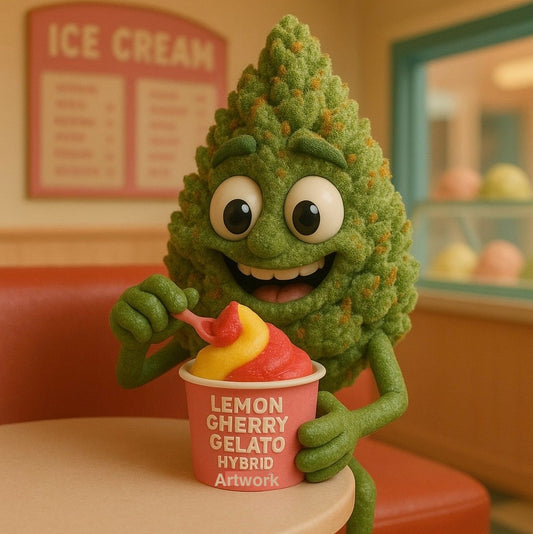 Lemon cherry gelato hybrid digital artwork