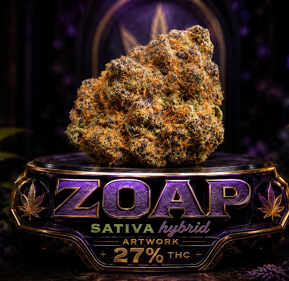 Zoap Sativa hybrid artwork 27%thc