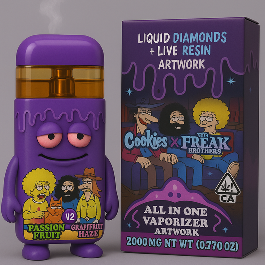 Freak brothers dual chamber(two flavors)2 gram disposable vape digital artwork