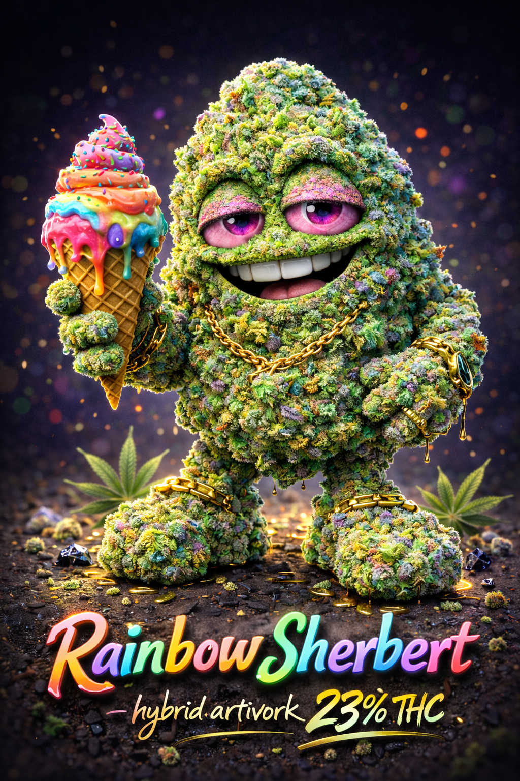 Rainbow Sherbet hybrid artwork