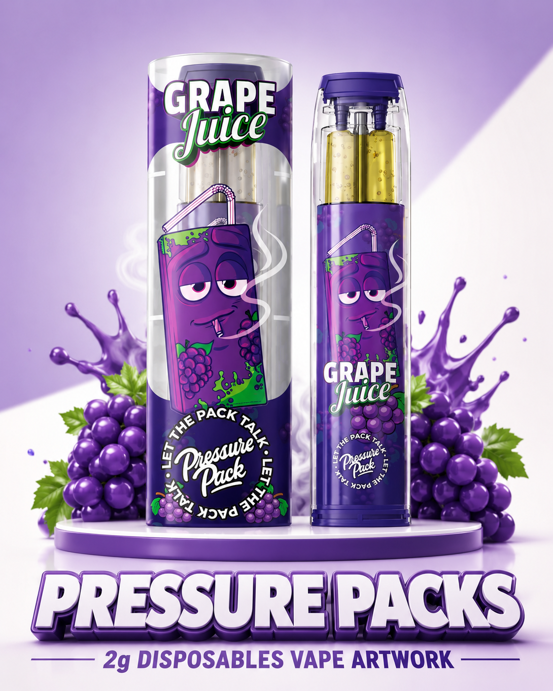 Pressure Packs 2G disposable vape artwork