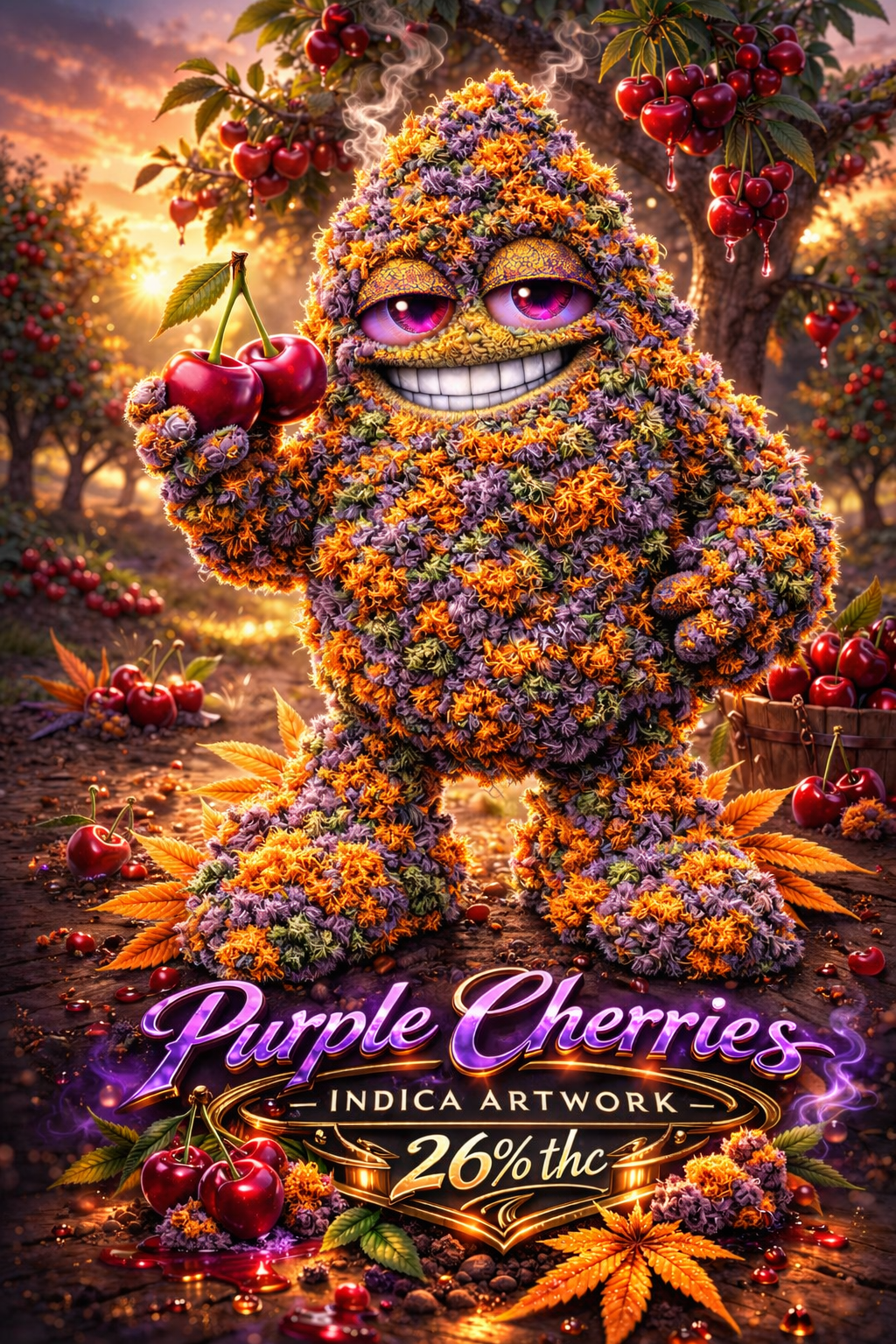 Purple Cherries indica artwork