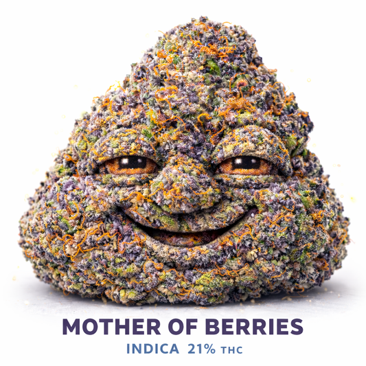 Mother of Berries indica artwork 21%thc