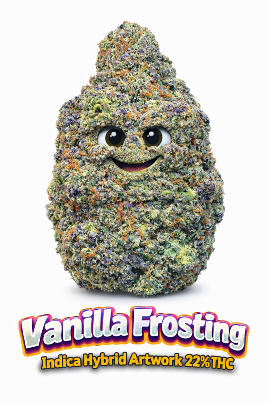 Vanilla Frosting Indica artwork hybrid 22%thc