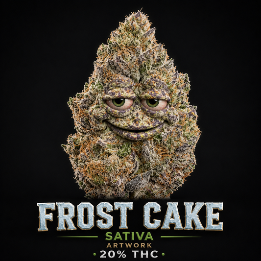 Frost Cake hybrid artwork 20%thc