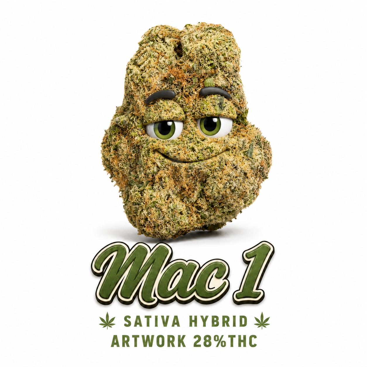 Mac 1 sativa hybrid artwork 28%thc
