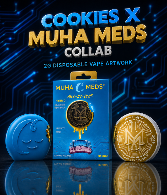 COOKIES x MUHA COLLAB 2G disposable vape artwork