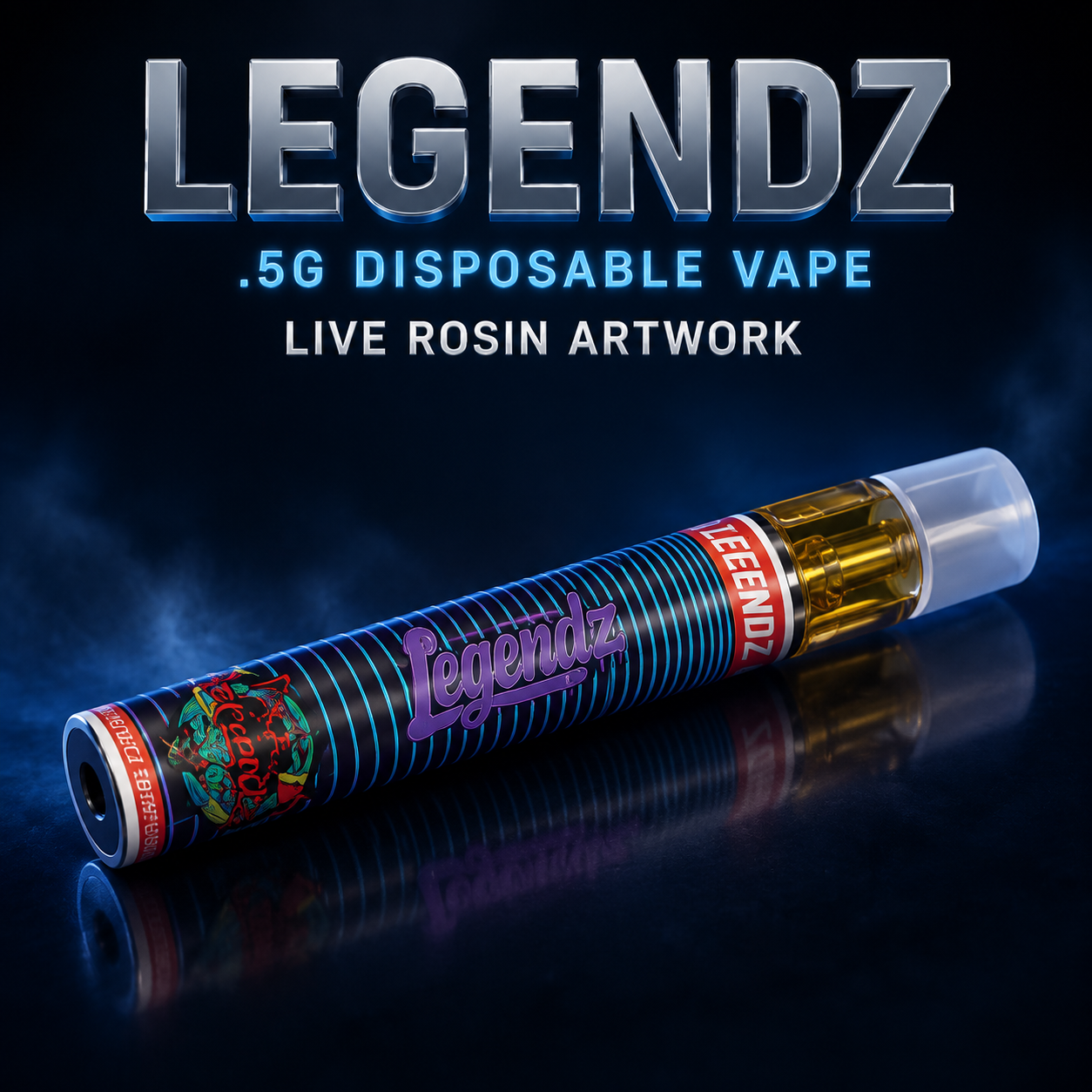 Legendz .5g Disposable Vape Live Rosin Artwork